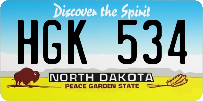 ND license plate HGK534