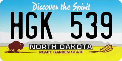 ND license plate HGK539