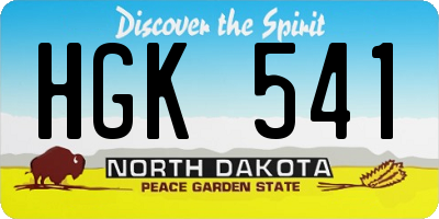 ND license plate HGK541