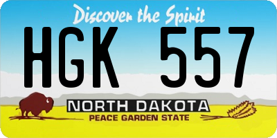 ND license plate HGK557