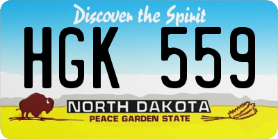 ND license plate HGK559