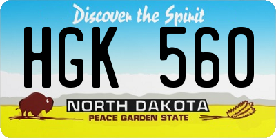 ND license plate HGK560