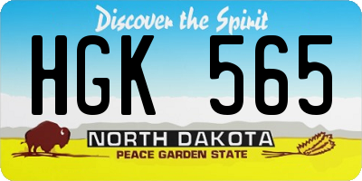 ND license plate HGK565