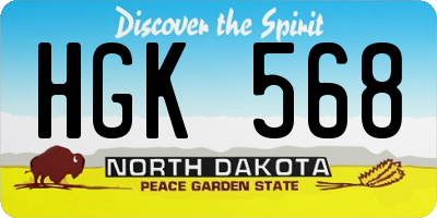 ND license plate HGK568