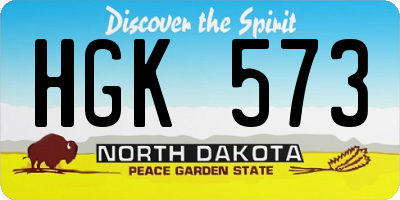 ND license plate HGK573