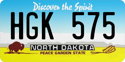 ND license plate HGK575