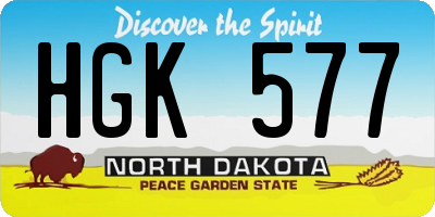 ND license plate HGK577