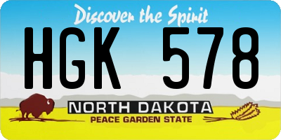 ND license plate HGK578