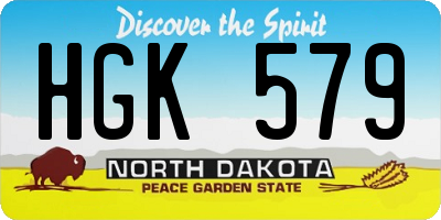 ND license plate HGK579