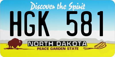 ND license plate HGK581