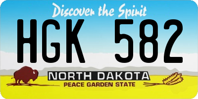 ND license plate HGK582