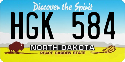 ND license plate HGK584