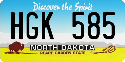 ND license plate HGK585