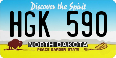 ND license plate HGK590
