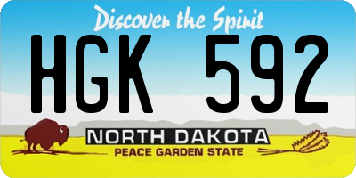 ND license plate HGK592