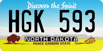 ND license plate HGK593