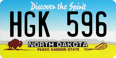 ND license plate HGK596
