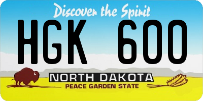 ND license plate HGK600