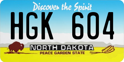 ND license plate HGK604