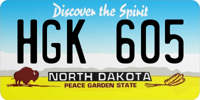 ND license plate HGK605