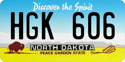 ND license plate HGK606