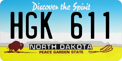 ND license plate HGK611