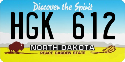 ND license plate HGK612