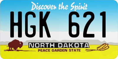 ND license plate HGK621