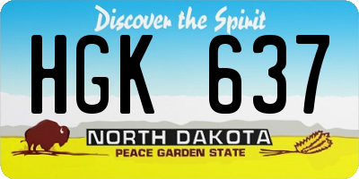 ND license plate HGK637