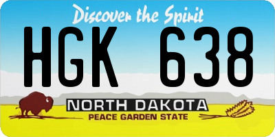 ND license plate HGK638