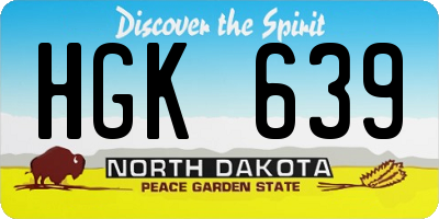 ND license plate HGK639