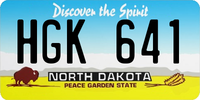 ND license plate HGK641