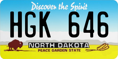 ND license plate HGK646