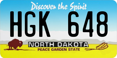 ND license plate HGK648