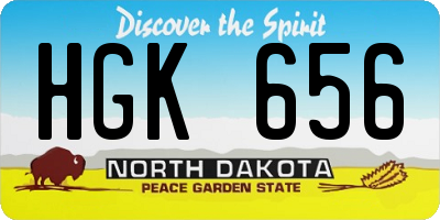 ND license plate HGK656