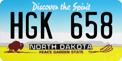 ND license plate HGK658