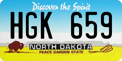 ND license plate HGK659