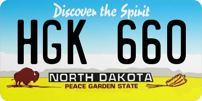 ND license plate HGK660