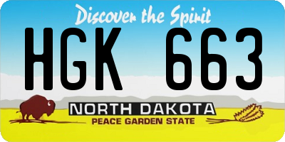 ND license plate HGK663