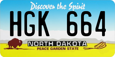 ND license plate HGK664