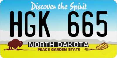 ND license plate HGK665