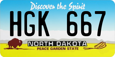 ND license plate HGK667