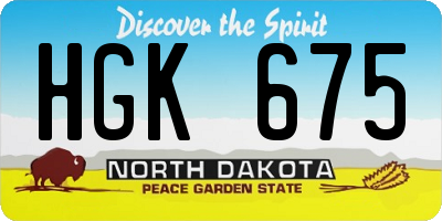 ND license plate HGK675