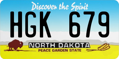 ND license plate HGK679