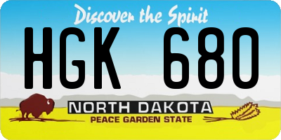 ND license plate HGK680