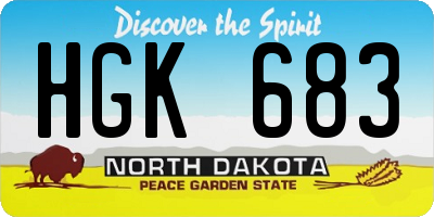 ND license plate HGK683