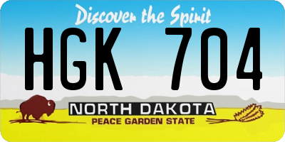ND license plate HGK704