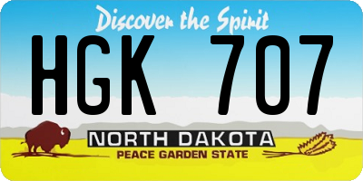 ND license plate HGK707