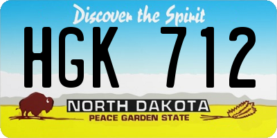 ND license plate HGK712