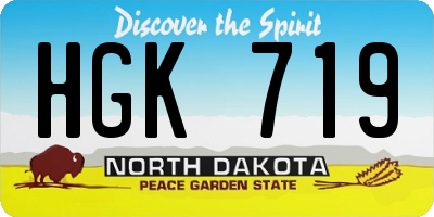 ND license plate HGK719